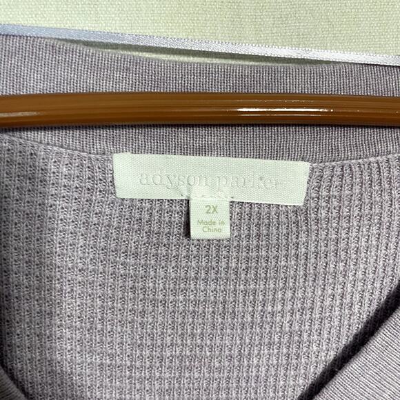 Adyson Parker Gray‎ Speckled Knit V-Neck Sweater Tunic - Size 2X - Picture 4 of 8